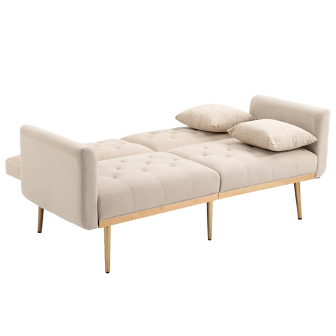 Rootz 3-Seater Sofa - Velvet-Like Couch - Adjustable Sofa Bed - Ultimate Comfort - 161.97cm x 77.97cm x 79.98cm