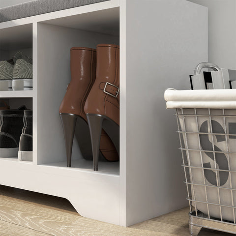 Rootz Furniture Shoe Bench - Storage Bench - Entryway Organizer - High-Density Foam Cushion - 76.5cm x 30cm x 52cm
