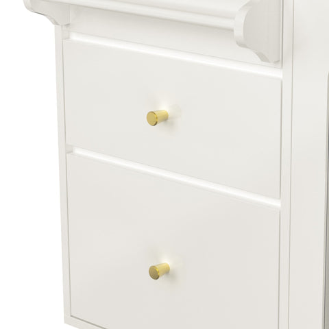 Rootz White Sideboard - Multifunctional Storage Cabinet - Dining Room Cupboard - Anti-Tipping Design - 120cm x 40cm x 75.5cm