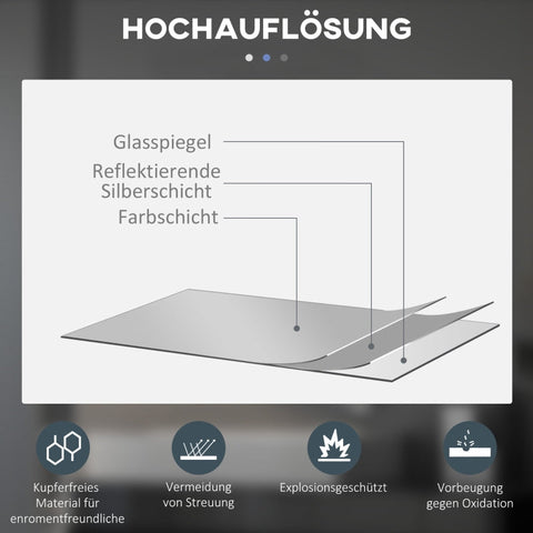 Rootz Round LED Bathroom Mirror - Wall Mirror - Backlit Mirror - Adjustable Brightness - Anti-Fog - Touch Switch - 70cm x 70cm x 3.5cm