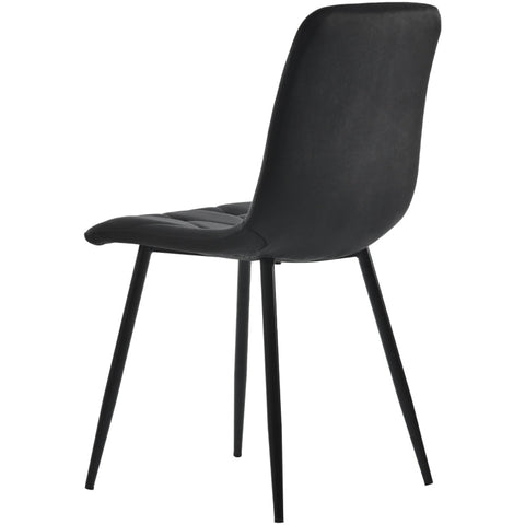 Rootz Black Velvet Dining Chairs Set - Luxurious Seating - Padded Comfort - Modern Design - 45cm x 40cm x 86cm