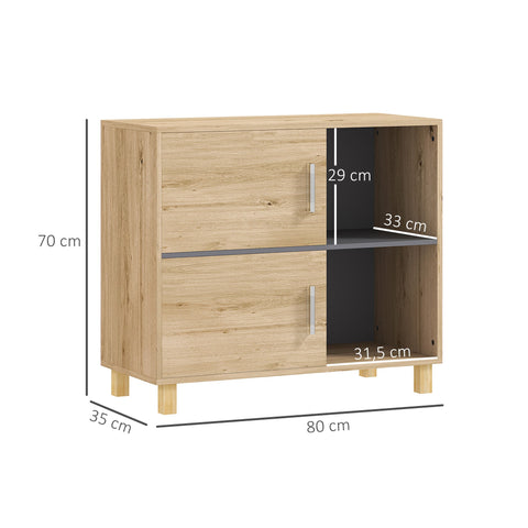 Rootz Bathroom Cabinet - Storage Furniture - Bathroom Organizer - Brown Look - 80cm x 35cm x 70cm - Stylish & Practical