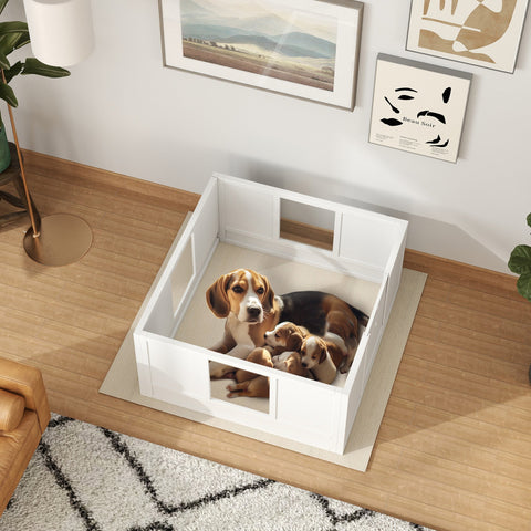 Rootz Puppy Crate for Small/Medium Dogs - Dog Litter Box - Pet Shelter - Adjustable Entrance - Non-Slip Pads - 100 x 96 x 48 cm