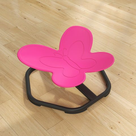 Rootz Children's Sensory Swivel Chair – Butterfly Seat – Kids Spinning Stool – Promotes Balance – 57x56.5x26.5cm – Pink – Durable, Safe, Easy Clean