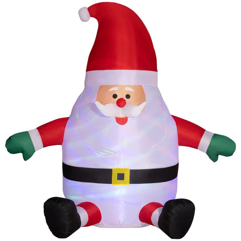 Rootz Inflatable Santa Claus Decoration - Christmas Decor - LED Rotating Light - Polyester - 184cm x 125cm x 183cm