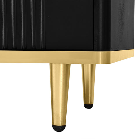 Rootz Elegant TV Cabinet - Black Media Console - Modern TV Stand - Ample Storage - 175L x 40W x 45H cm