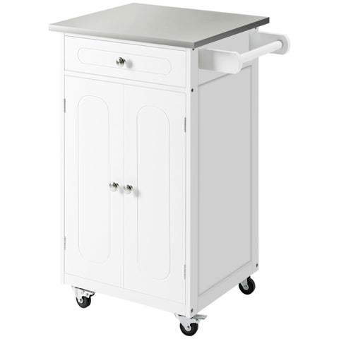Rootz Kitchen Service Trolley with Wheels - Mobile Utility Cart - Rolling Storage Unit - Ample Storage - 60W x 45D x 85H cm