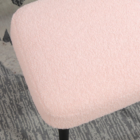 Rootz Stool - Accent Chair - Footrest - Cashmere Look - Pink - 42cm x 42cm x 47cm - Ideal for Modern Furniture & Comfort