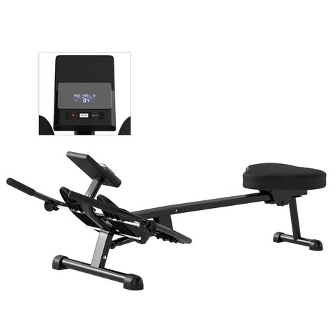 Rootz Rowing Machine - Rudder - Cardio Trainer - 12 Hydraulic Resistance Levels - LCD Display - 138cm x 60cm x 50cm
