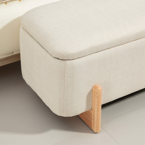 Rootz Storage Bench with Seat Chest & Storage Space - Upholstered Bench - Blanket Storage - Breathable Fabric - 111cm x 44cm x 44.5cm