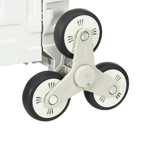 Rootz Winkeltrolley - Trapklimmer - Opvouwbaar - Telescopisch handvat - Draagvermogen tot 65 kilo - Wit - 52B x 48D x 100H cm