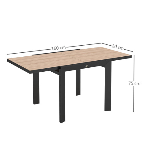 Rootz Extendable Garden Table - Outdoor Dining Table - Balcony Table - Weatherproof - 80/160 x 80 x 75 cm
