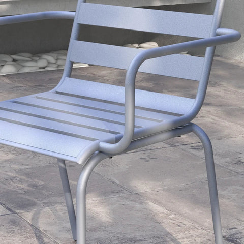 Rootz Garden Furniture Sets - Balcony Bistro - Coffee Table - 3-piece Bistro - Foldable - Modern Design - Steel - Light Gray - 51 x 58 x 78 cm