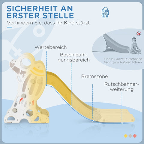 Rootz Slide for Children - Kids Slide - Toddler Slide - Extra Safe Design - Durable Plastic - Imaginative Rocket Design - 157cm x 46.5cm x 80cm