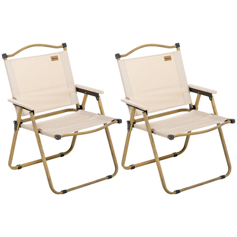 Rootz Camping Chairs 2 x - Beach Chair - Foldable Steel - Easy Travel - 54cm x 59cm x 78cm