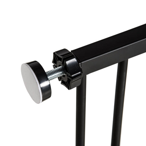Rootz Expandable Clamp Mount Steel Dog Barrier - Pet Gate - Safety Gate - Easy Installation - Adjustable Size - Durable Material - 95cm x 76cm - Black