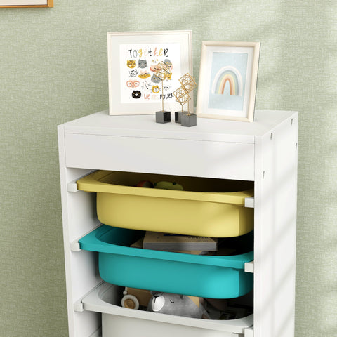 Rootz Children's Storage Cabinet - Toy Organizer - Kids Storage Solutions - Anti-Tip Safety - 40.8L x 30W x 90.3H cm, White & Green