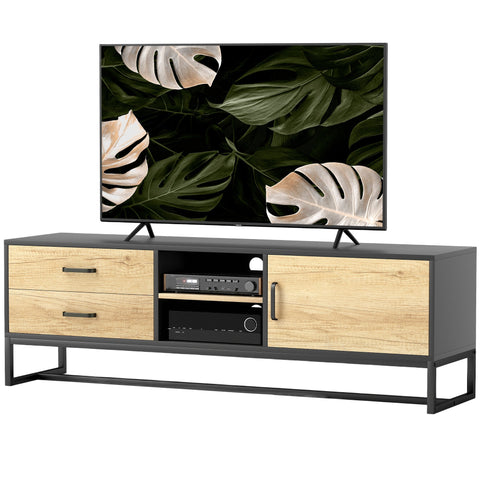 Rootz TV Cabinet for 60” TVs - TV Stand - Media Console - Spacious Storage - 140cm x 35cm x 45cm