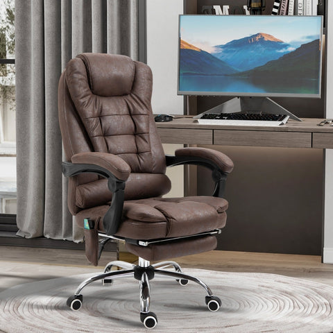 Rootz Massage Office Chair - Swivel Chair - Heated Massage Points - 135° Backrest - Microfiber Fabric - 65cm x 70cm x 119cm