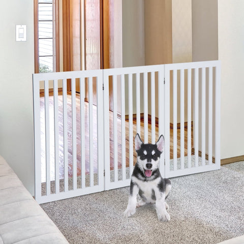 Rootz Dog Barrier - Pet Gate - Protective Grille - No Installation - Easy Setup - Flexible Configuration - Secure and Stable - 154.5cm x 1.8cm x 91.5cm - MDF