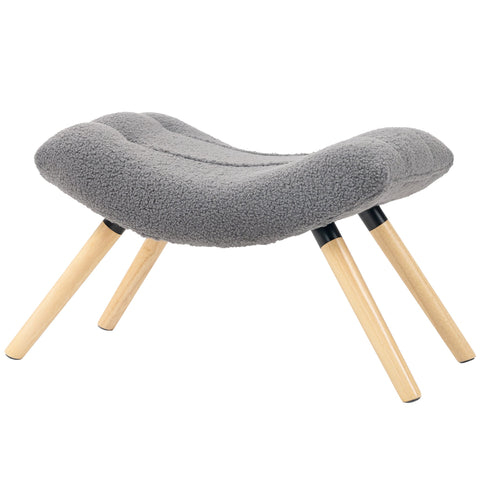 Rootz Modern Foot Stool - Ottoman - Padded Seat - Comfortable Fleece Cover - 67cm x 45cm x 38cm - Grey
