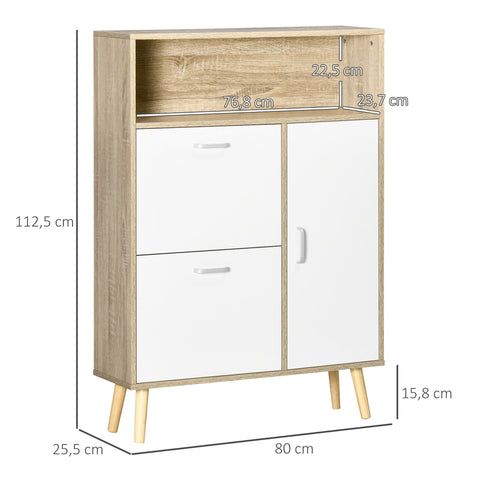 Rootz Shoe Cabinet - Shoe Storage - Chest of Drawers - Modern Design - 80 x 25.5 x 112.5 cm