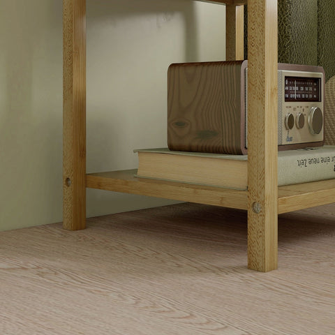 Rootz Nordic Bedside Tables Set - Nightstands Pair - 2 Drawer Nightstands - Spacious Bottom Shelf - Bamboo Frame - Lacquered Surface - 40cm x 34cm x 60cm