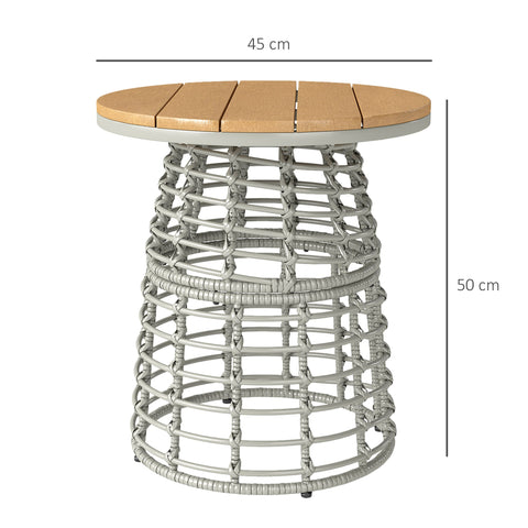 Rootz Garden Couch Table - Outdoor Circular Coffee Table - Rattan Optics - Durable & Elegant - Ø45cm x 50cm