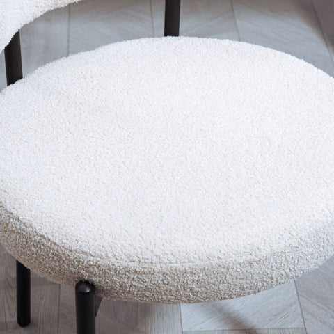 Rootz 2 Set Dining Chairs - Kitchen Chairs - Upholstered Seats - Comfort & Style - 51cm x 51cm x 76cm - White