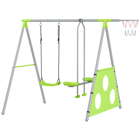 Rootz Children's Outdoor Skelset - Kids Swings - Playground Set - Weather-Resistant - 215cm x 180cm x 182cm