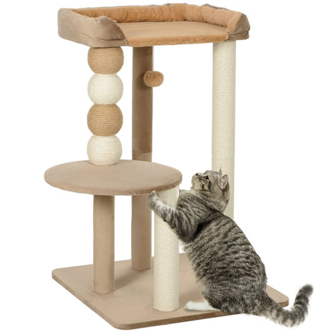 Rootz Luxurious Cat Tree - Scratching Post - Kitty Tower - Comfort for Larger Cats - 56L x 54W x 86H cm