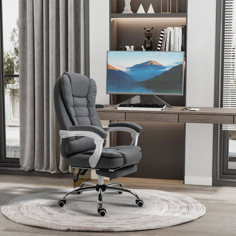 Rootz Office Chair Manager - Computer Chair - Ergonomic Swivel Seat - Folding Footrest - 65L x 70W x 110-118H cm