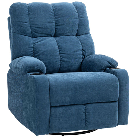Rootz Relaxation Armchair - Recliner Chair - Rotatable Chair - Fully Adjustable Comfort - 88x96x108cm, Dark Blue