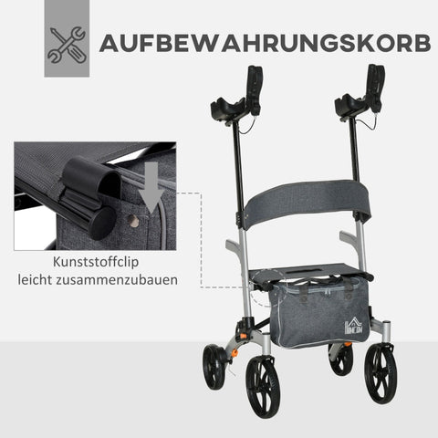 Rootz Loophulp met Zitje - Mobiliteitsrollator - Rollator - Lichtgewicht - Verstelbaar - Hoge Stabiliteit - 73cm x 64cm x 106-136cm