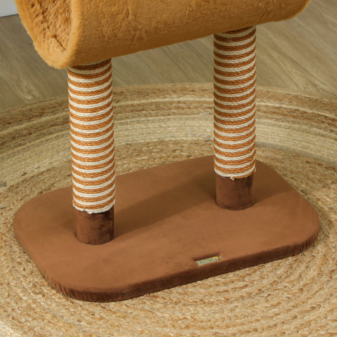 Rootz 98 cm Cat Tower - Kratzbaum - Scratching Post - Protects Furniture - Brown Deer Design - 34cm x 98cm x 48cm