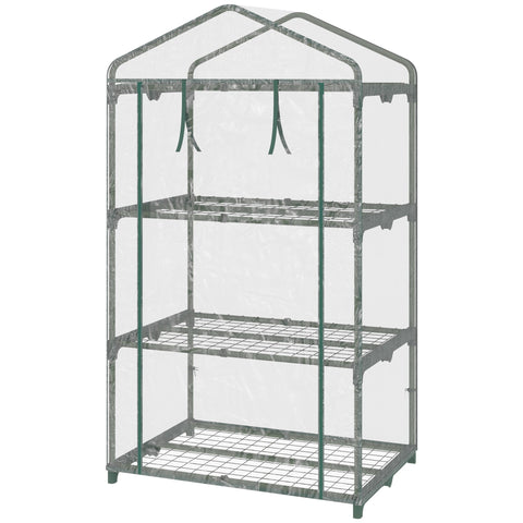 Rootz Garden Greenhouse - Balcony Greenhouse - Portable Plant Shelter - Protects Plants/Vegetables - 69 x 49 x 125 cm - Reinforced PVC, Steel Frame