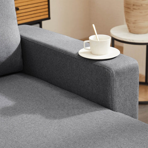 Rootz L-Shaped Sofa Bed - Convertible Couch - Sleeper Sofa - Bed Function - 219cm x 142.5cm x 70.5cm