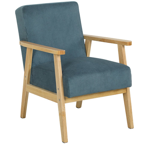 Rootz Lounge Chair - Single Seat - Cord Armchair - Mid-Century Modern Design - Comfort & Style - 59x67x79.5cm