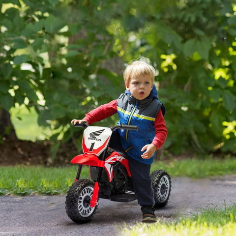 Rootz Honda CRF450RL Electric Children's Motorcycle - Red+Black - Ride-On Toy - Asphalt Adventures - Realistic Sounds - 71L x 40.5W x 43.5H cm