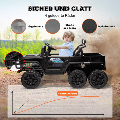 Rootz 12V Electric Kids Car with Trailer - Ride-On Toy - Children's Electric Vehicle - 4 Motors & Safe Remote Control - 122cm x 62.5cm x 65cm