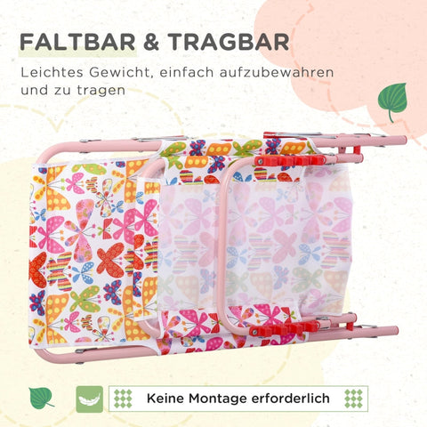 Rootz Children's Garden Furniture Set - Kids Porch Swing - Child Sun Lounger - Solid Metal Frame - Adjustable Canopy - Child-Friendly Design - 110L x 70W x 110H cm