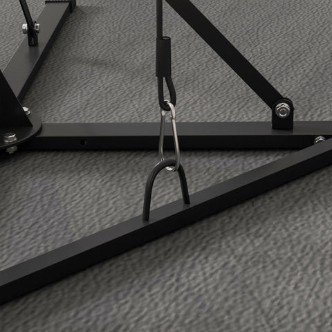 Rootz Boxing Stand - Punch Bag Stand - Speedball - Height Adjustable - Reinforced Stability - Black Steel - 160cm x 145cm x 175-220cm