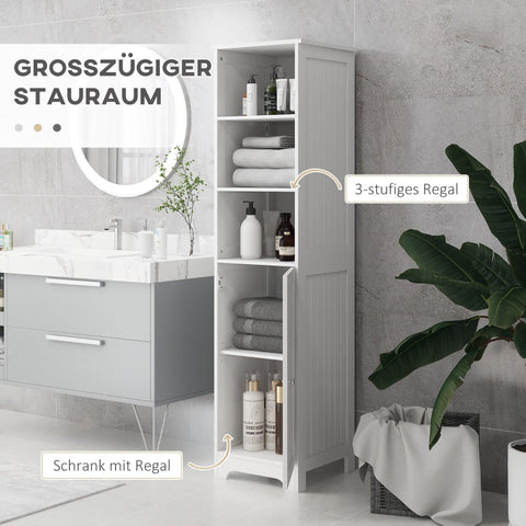 Rootz Tall Bathroom Cabinet - Storage Cabinet - Bathroom Organizer - High-Quality Painted Chipboard - Ample Storage Space - Versatile Design - 40cm x 38cm x 160cm