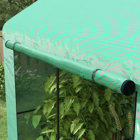 Rootz Greenhouse - Walk-in Garden Grow House - Cold Frame - Weather Resistant - Roll Up Door - Green - 200 x 200 x 140cm