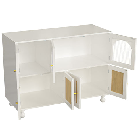 Rootz Modern Sideboard Cabinet - Dining Room Storage - Piano Key Design - Durable MDF - 120cm x 40cm x 90cm