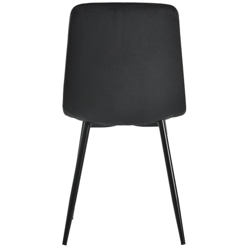 Rootz Black Velvet Dining Chairs Set - Luxurious Seating - Padded Comfort - Modern Design - 45cm x 40cm x 86cm