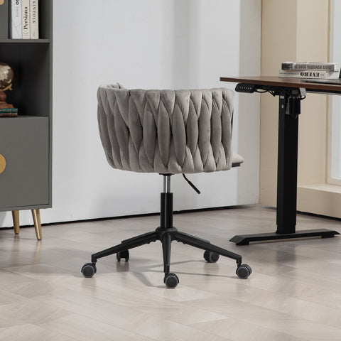 Rootz Velvety Soft Office Chair - Ergonomic Desk Chair - 360° Rotatable Swivel Chair - Height Adjustable - 56cm x 52cm x 73cm