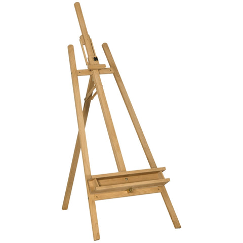 Rootz Beech Wood Easel - Adjustable Height - Painter's Easel - Wedding Sign Stand - Stable Tripod Design - 65cm x 110cm x 180-235cm