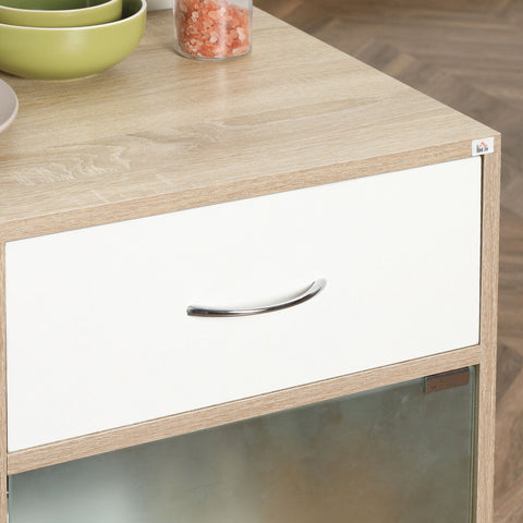 Rootz Kitchen Island Serving Cart - Trolley - Rolling Cart - Maximizes Space - 65 x 39 x 80 cm - Brown Finish