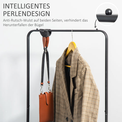 Rootz Mobile Metal Clothes Rack - Garment Rack - Freestanding Organizer - Space-Saving Design - 56.5L x 31.5W x 152.5H cm